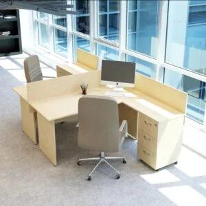 VENA Nil L Workstation İkili Çalışma Masa 3 Panelli 294cm x 160cm