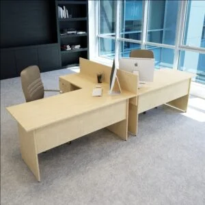 VENA Nil L Workstation İkili Çalışma Masa Tek Panel 318cm x 147cm